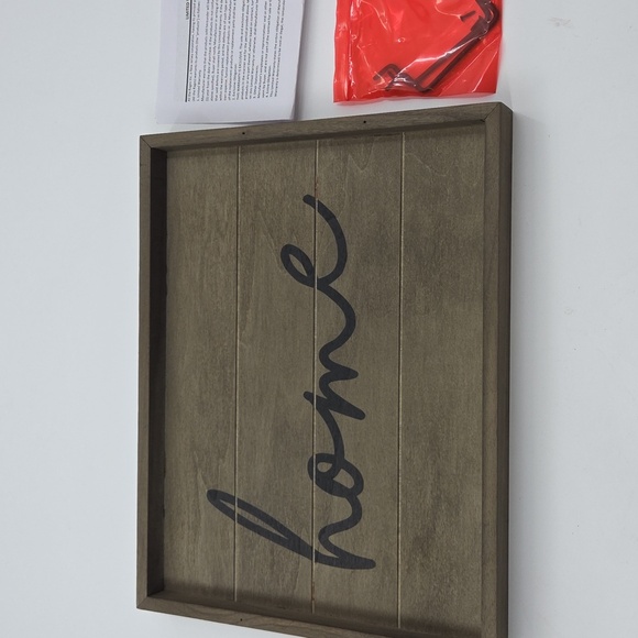 Rustic Gray Wooden Tray with 'Home' Script - Picture 12 of 16